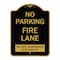 Signmission No Parking Fire Lane-Do Not Jeopardize Our Safety, Black & Gold Alum Sign, 18" x 24", BG-1824-23730 A-DES-BG-1824-23730 - alternate 1